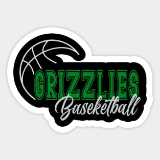 Classic Name Grizzlies Vintage Styles Green Basketball Sticker